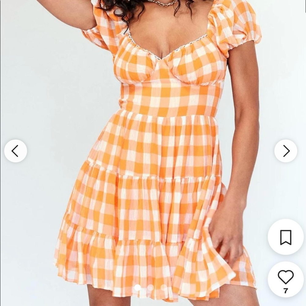 Princess Polly Orange Gingham Dress